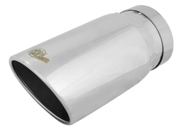 aFe - aFe Universal Bolt On Exhaust Tip Polished 5in Inlet x 6in Outlet x 12in Long - 49T50604-P12