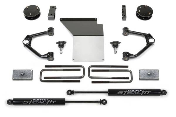 Fabtech - Fabtech 14-18 GM K1500 w/OE Alum. UCA 4in Budget UCA System w/Rear Stealth Shocks - K1070M