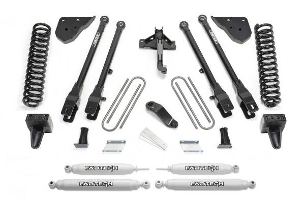 Fabtech - Fabtech 23-24 F250/350 4WD Diesel 4in 4 Link System w/ Coils and Performance Shocks - K2409