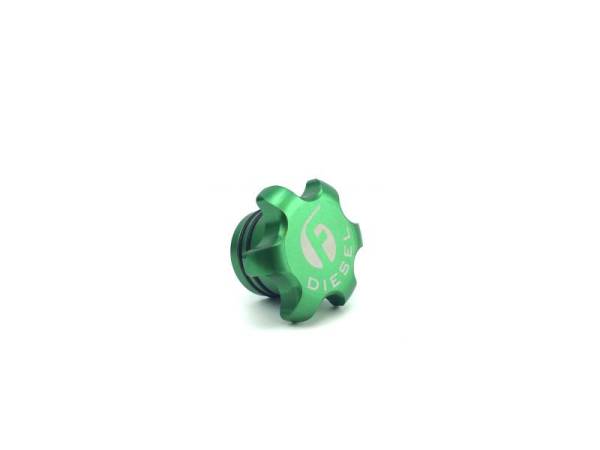 Fleece Performance - Fleece Performance 13-18 Dodge Cummins Green Anodized Billet Fuel Cap - FPE-FC-1316-GRN