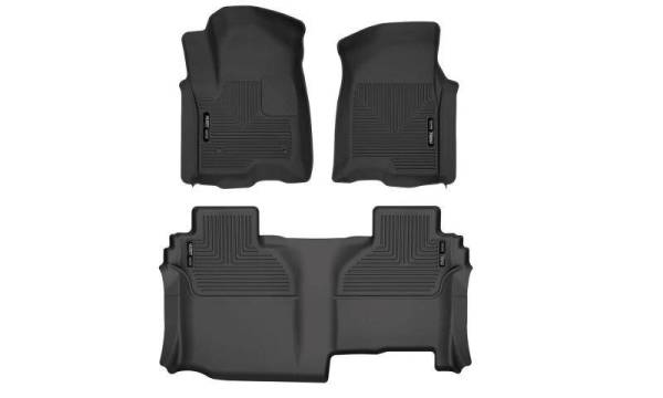 Husky Liners - Husky Liners 19-24 Chevy Silverado1500/GMC Sierra1500 X-Act Front + 2nd Seat Floor Liner Set-Black - 53648