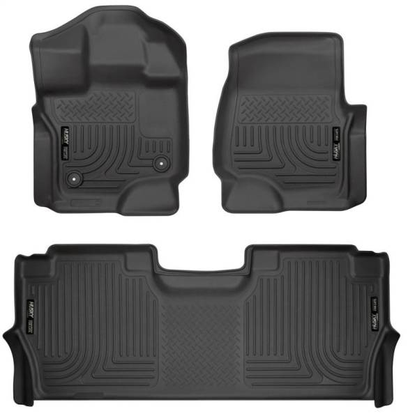 Husky Liners - Husky Liners 21-24 Ford F-150 SuperCrew Weatherbeater Black Front & 2nd Seat Floor Liners - 94121