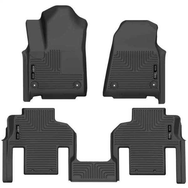 Husky Liners - Husky Liners 2022 Jeep Wagoneer (2nd Row Bucket) Weatherbeater Black Front & 2nd Seat Floor Liners - 99061