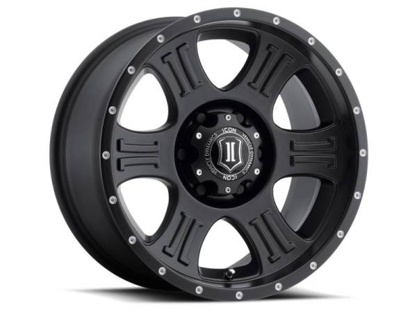 ICON - ICON Shield 17x8.5 6x135 6mm Offset 5in BS 87.1mm Bore Satin Black Wheel - 1017856350SB