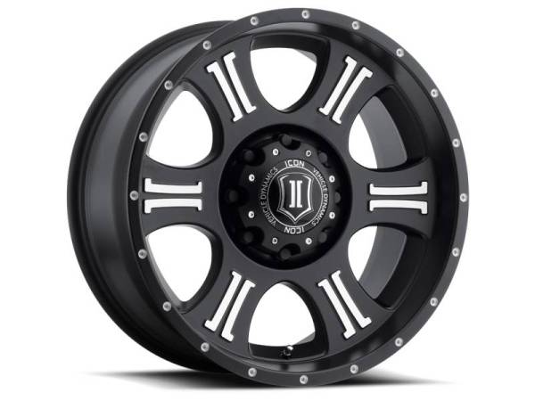 ICON - ICON Shield 20x9 5x150 16mm Offset 5.625in BS 110.1mm Bore Satin Black/Machined Wheel - 1020905556MB