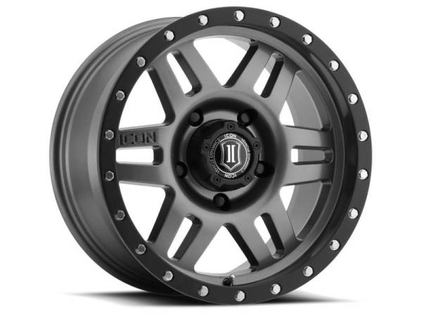 ICON - ICON Six Speed 17x8.5 5x150 25mm Offset 5.75in BS 116.5mm Bore Gun Metal Wheel - 1417855557GM