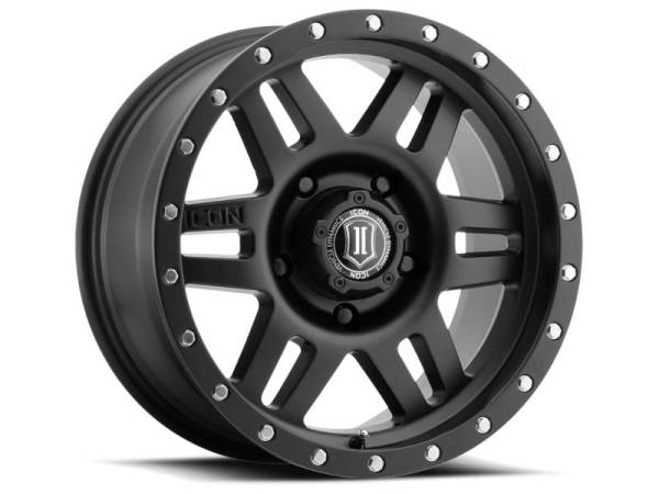 ICON - ICON Six Speed 17x8.5 5x150 25mm Offset 5.75in BS 116.5mm Bore Satin Black Wheel - 1417855557SB