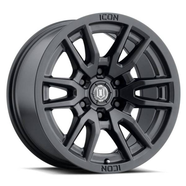 ICON - ICON Vector 6 17x8.5 6x135 6mm Offset 5in BS 87.1mm Bore Satin Black Wheel - 2417856350SB