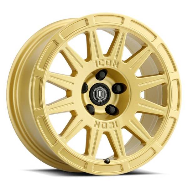 ICON - ICON Ricochet 15x7 5x100 15mm Offset 4.6in BS 56.1mm Bore Gloss Gold Wheel - 7015705046GG