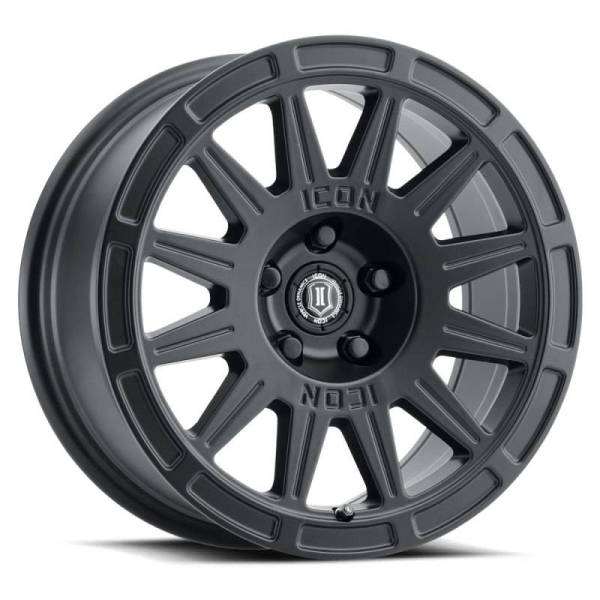 ICON - ICON Ricochet 15x7 5x100 15mm Offset 4.6in BS 56.1mm Bore Satin Black Wheel - 7015705046SB