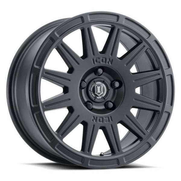 ICON - ICON Ricochet 17x8 5x108 38mm Offset 6in BS Satin Black Wheel - 7017803160SB