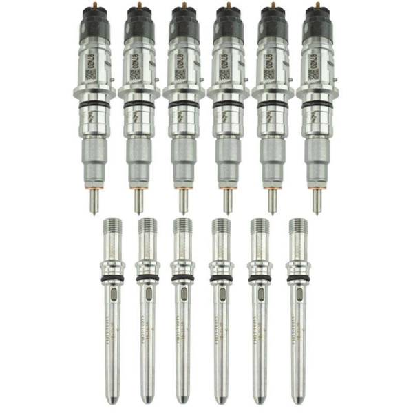 Industrial Injection - Industrial Injection 07.5-12 Cummins 6.7L Reman Stock Injector Pack w/ Connecting Tubes - Set of 6 - 21D303