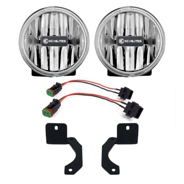 KC HiLites - KC HiLiTES 18-23 Jeep JL/JT 4in. Gravity G4 LED Light 10w SAE/ECE Clear Fog Beam (Pair Pack System) - 504