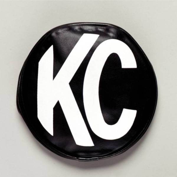 KC HiLites - KC HiLiTES 6in. Round Soft Cover (Pair) - Black w/White KC Logo - 5100