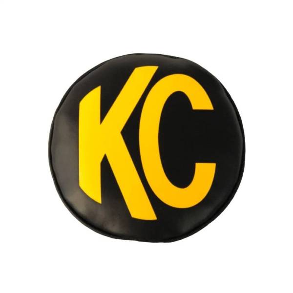 KC HiLites - KC HiLiTES 6in. Round Soft Cover (Pair) - Black w/Yellow KC Logo - 5102