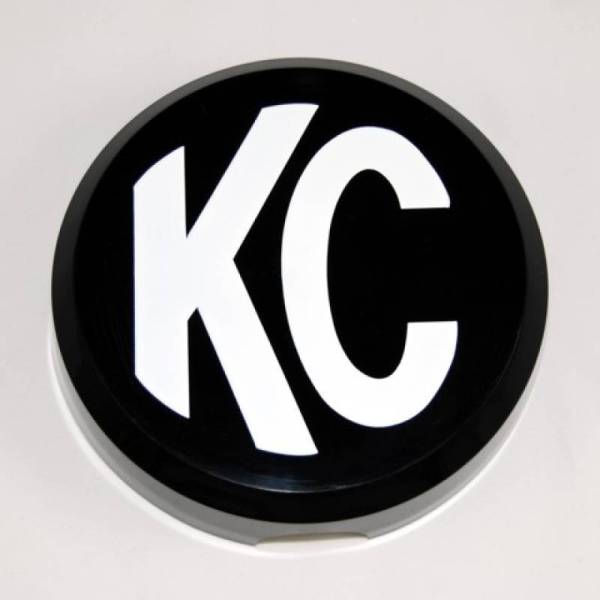 KC HiLites - KC HiLiTES 6in. Round Hard Cover for Daylighter/SlimLite/Pro-Sport (Single) - Black w/White KC Logo - 5105