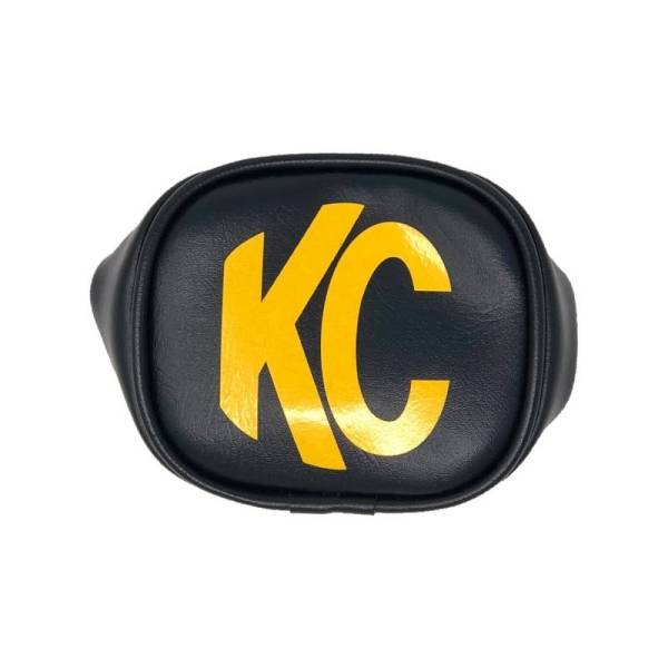 KC HiLites - KC HiLiTES 3in. Rectangle Soft Cover (Pair) - Black w/Yellow KC Logo - 5303