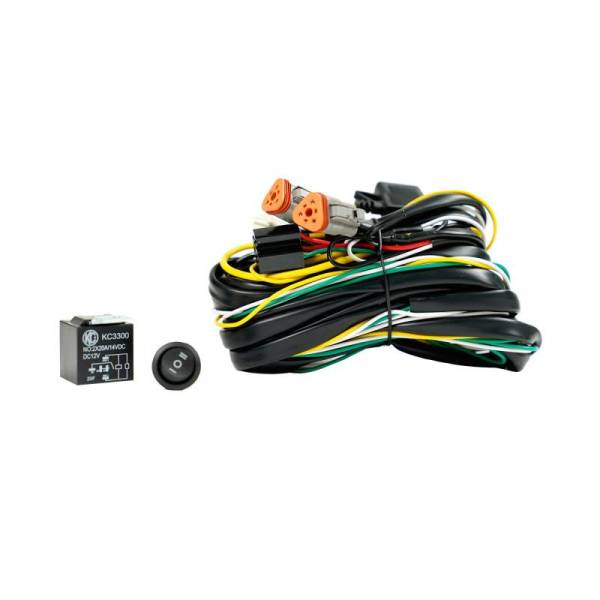 KC HiLites - KC HiLiTES Wiring Harness FLEX ERA w/40 AMP Relay & 3 Position LED Rocker Switch (3-Pin Deutsch Con) - 6311