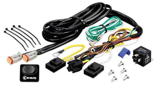 KC HiLites - KC HiLiTES Wiring Harness w/40 AMP Relay & LED Rocker Switch (Up to 2 - 130w Lights) - 6315