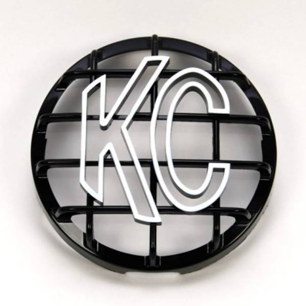 KC HiLites - KC HiLiTES 6in. Round ABS Stone Guard for SlimLite/Daylighter Lights (Single) - Black/White KC Logo - 7210