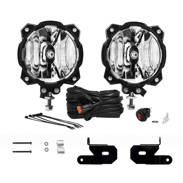 KC HiLites - KC HiLiTES 18-23 Jeep JL/JT/4xe 6in Pro6 Gravity LED Pillar Mount 2-Light Sys (20W Spot Beam) - 97111