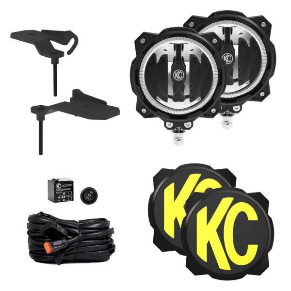 KC HiLites - KC HiLiTES Jeep 392/Mojave Gravity LED PRO6 Wide-40 2-Light Sys Ditch Light Kit - 97166