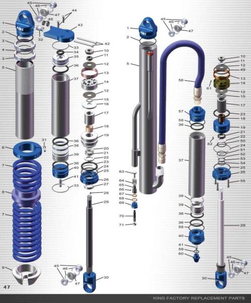 King Shocks - King Shocks 2.0 RS Std Piston 3 Bleed Holes (Uses RS DU Wearband) - 20003-003