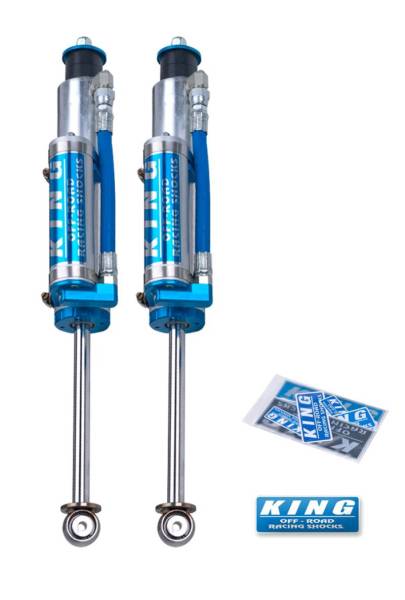 King Shocks - King Shocks 97-06 Jeep Wrangler TJ Front 2.5 Dia Piggy Hose Reservoir Shock 0-2in Lift (Pair) - 25001-160