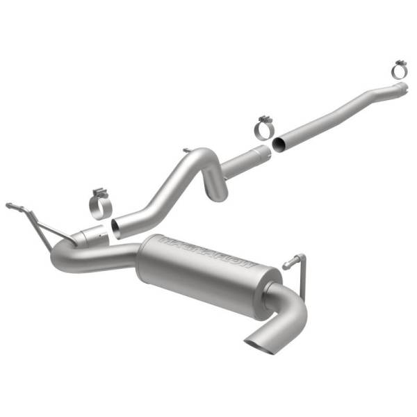 Magnaflow - MagnaFlow 12-14 Jeep Wrangler 4dr Single Straight Rear P/S Exit Stainless C/B Performance Exhaust - 15117