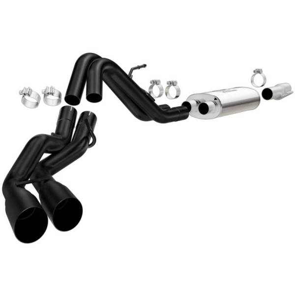 Magnaflow - MagnaFlow SYS Cat-Back 10-14 Ford Raptor 6.2L V8 2.5/3in Black Dual Same Side Exit Rear 3.5 Tips - 15366