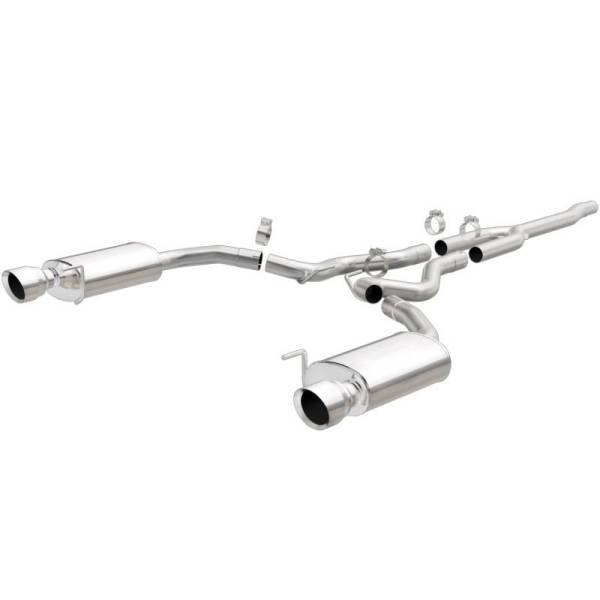 Magnaflow - MagnaFlow Cat Back, SS, 2.5in, Street, Dual Split Polished 4.5in Tips 2015 Ford Mustang Ecoboost - 19097