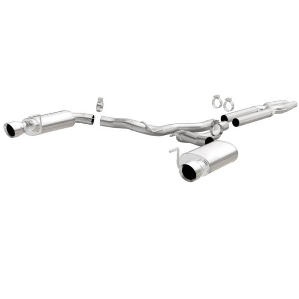 Magnaflow - MagnaFlow Cat Back, SS, 3in, Street, Dual Split Polished 4.5in Tips 2015 Ford Mustang GT V8 5.0L - 19100