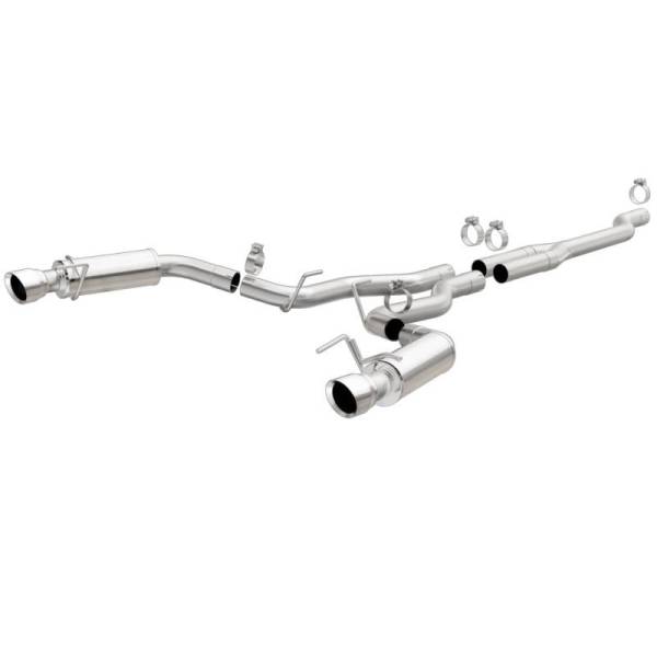 Magnaflow - MagnaFlow Cat Back, SS, 2.5in, Competition, Dual Split Polish 4.5in Tips 2015 Ford Mustang Ecoboost - 19191