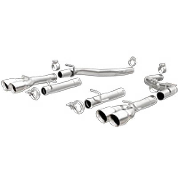 Magnaflow - MagnaFlow Axle-Back, SS, 2.5in, Quad Split Rear 3.5in Tip 2015 Dodge Challenger R/T 5.7L - 19210