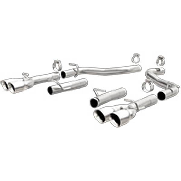 Magnaflow - MagnaFlow Axle-Back, SS, 2.5in, Quad Split Rear 3.5in Tip 2015 Dodge Challenger 3.6L V6 - 19218