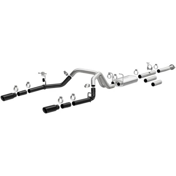 Magnaflow - MagnaFlow 11-19 Chevrolet Silverado 2500/3500 HD V8-6.0L Dual Split Cat-Back Exhaust w/Black Tips - 19377