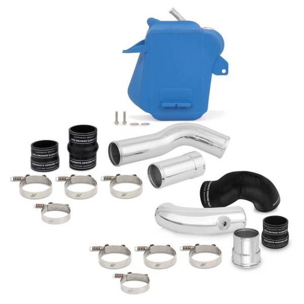 Mishimoto - Mishimoto 11-16 Ford 6.7L Powerstroke Air-To-Water Intercooler Kit - Wrinkle Blue w/ Polished Pipes - MMINT-F2D-11KBLP