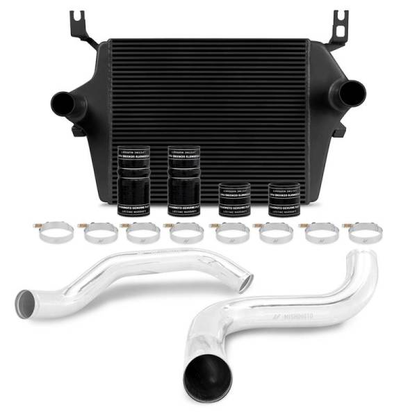 Mishimoto - Mishimoto 99-03 Ford 7.3L Powerstroke PSD Black Intercooler Kit w/ Polished Pipes - MMINT-F2D-99KBKP