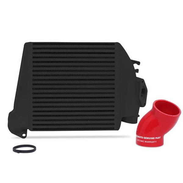 Mishimoto - Mishimoto 08-14 Subaru WRX Top-Mount Intercooler Kit - Powder Coated Black & Red Hoses - MMTMIC-WRX-08BKRD