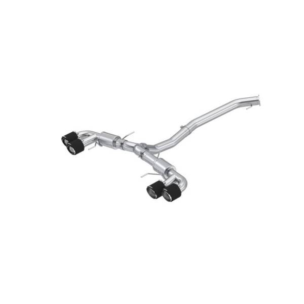 MBRP - MBRP 2009-2023 Nissan GTR 3.8L Stainless Steel 3.5in Cat-Back, Dual Split Rear Quad Carbon Tips - S44073CF