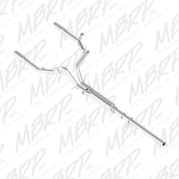 MBRP - MBRP 14 Chevy/GMC 1500 Silverado/Sierra 4.3L V6/5.3L V8 Dual Split Rear Alum 3in Cat Back Exhaust - S5084AL