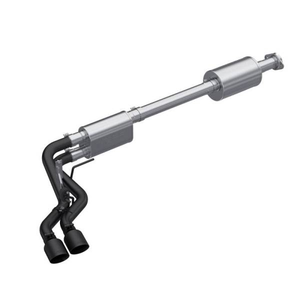 MBRP - MBRP 2021+ Ford F150 Black Coated Dual Pre-Axle (Street Profile) 2.5in OD Tips 3in Cat Back Exhaust - S5219BLK