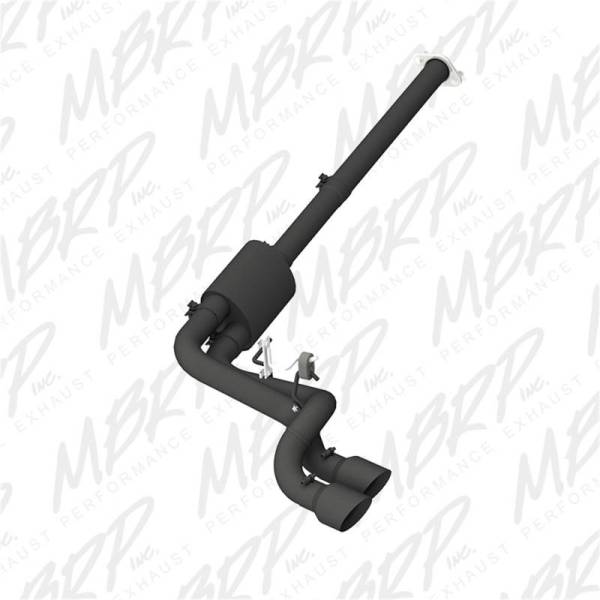 MBRP - MBRP 09-14 Ford F150 Pre-Axle 4.5in OD Tips Dual Outlet 3in Black Coated Cat Back Exhaust - S5261BLK