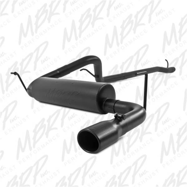 MBRP - MBRP 12 Jeep Wrangler/ Rubicon 3.6L Cat Back Single Rear Exit Black Exhaust - S5526BLK