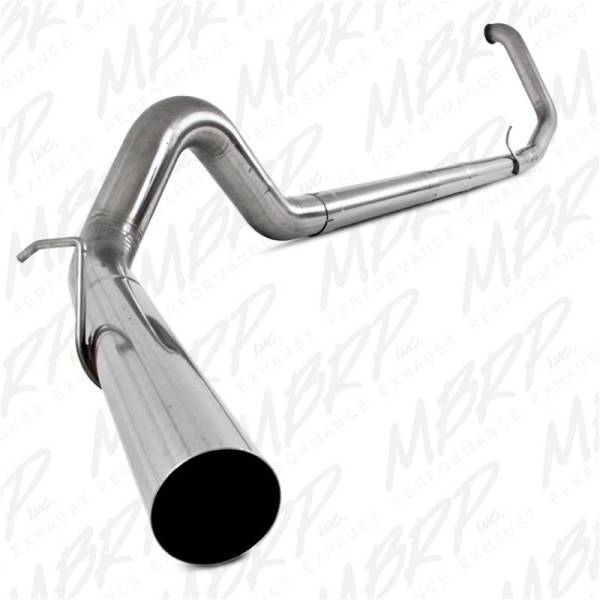 MBRP - MBRP 1999-2003 Ford F-250/350 7.3L 4in Turbo Back Single No Muffler T409 SLM Series Exhaust System - S6200SLM