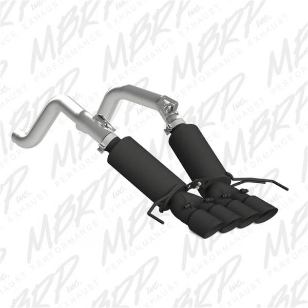 MBRP - MBRP 14-19 Chevy Corvette V8 6.2L 3in Black Dual Cat Back w/ 4in Quad Dual Wall Tips - S7030BLK