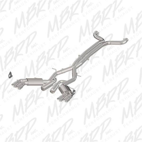 MBRP - MBRP 2016+ Chevy Camaro SS 6.2L 3in Dual Cat-Back Quad Tip Exhaust Street Version w/ SS T409 Tips - S7032409