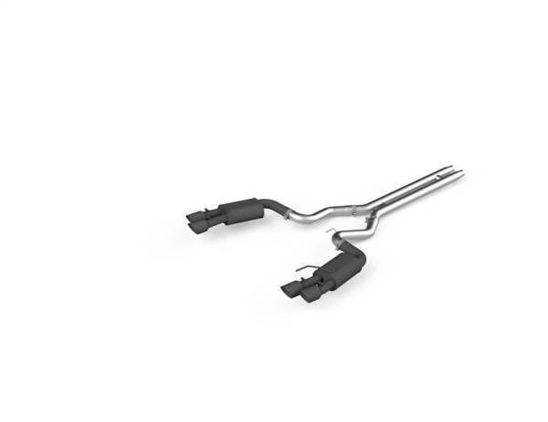 MBRP - MBRP 18-19 Ford Mustang GT 5.0 3in Dual Split Rear Cat Back w/ Quad 4in Dual Wall Tips- Black Coated - S7205BLK