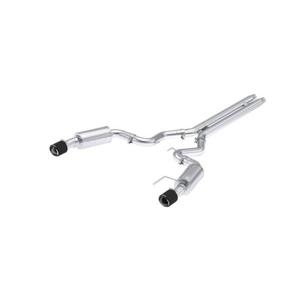 MBRP - MBRP 2024 Ford Mustang GT S650, 5.0L 3inCat-Back Dual Split Rear with Carbon Fiber Tips (Street) - S72513CF