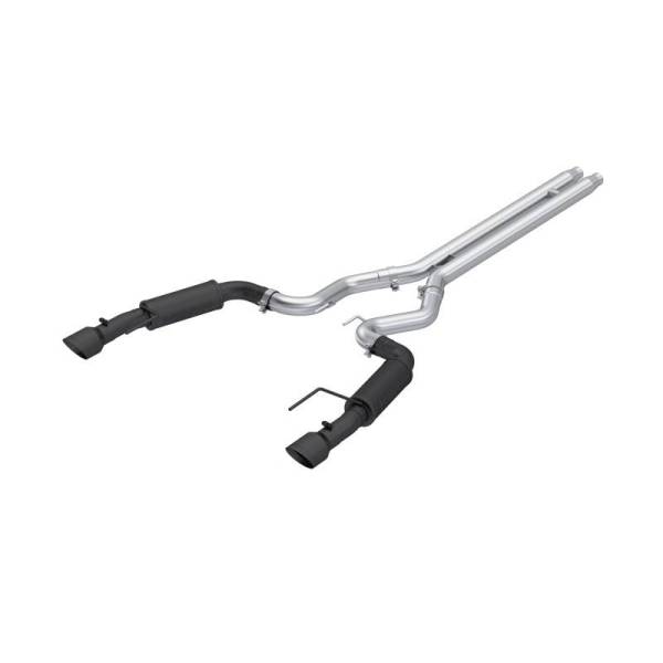 MBRP - MBRP 2024Ford Mustang GT S650, 5.0 3in Cat-Back Dual Split Black-Coated Aluminized Steel - S7253BLK